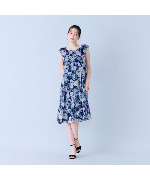 Rose Tiara / ローズティアラ ミニ丈・ひざ丈ワンピース | モザイクフラワープリントワンピース | 詳細6