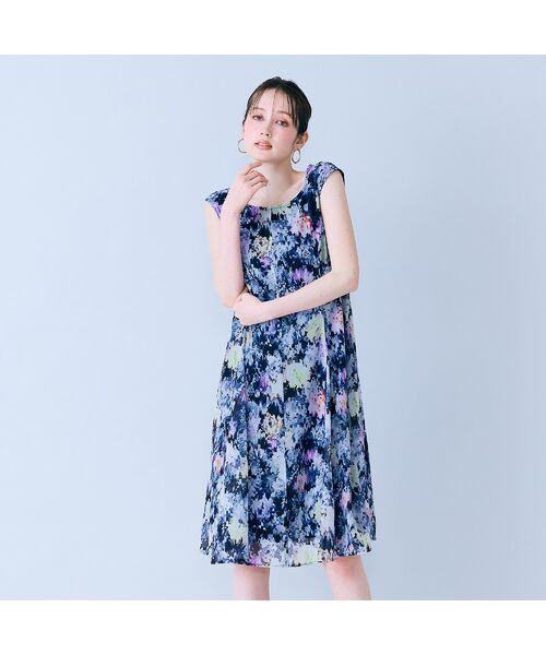 Rose Tiara / ローズティアラ ミニ丈・ひざ丈ワンピース | モザイクフラワープリントワンピース | 詳細7