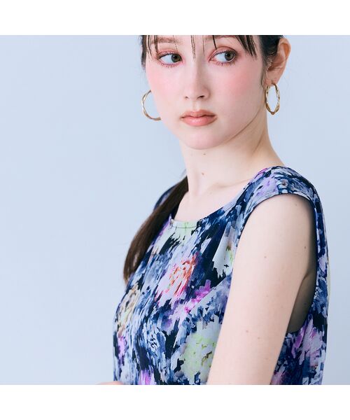 Rose Tiara / ローズティアラ ミニ丈・ひざ丈ワンピース | モザイクフラワープリントワンピース | 詳細11