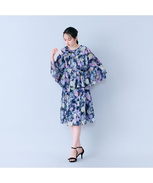 Rose Tiara / ローズティアラ ミニ丈・ひざ丈ワンピース | モザイクフラワープリントワンピース | 詳細12