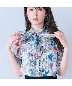 Rose Tiara / ローズティアラ シャツ・ブラウス | パリプリントリボンタイ付きブラウス