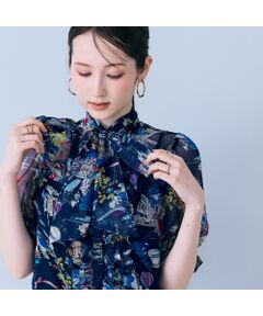 Rose Tiara / ローズティアラ シャツ・ブラウス | パリプリントリボンタイ付きブラウス