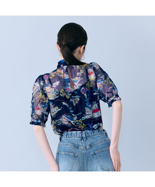 Rose Tiara / ローズティアラ シャツ・ブラウス | パリプリントリボンタイ付きブラウス | 詳細13