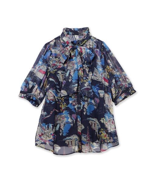 Rose Tiara / ローズティアラ シャツ・ブラウス | パリプリントリボンタイ付きブラウス | 詳細16