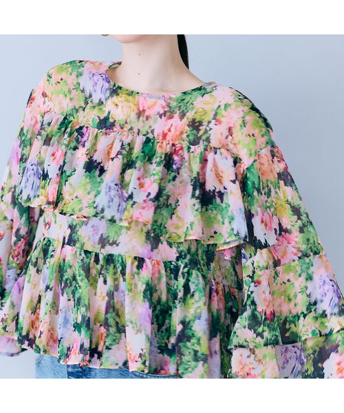Rose Tiara / ローズティアラ シャツ・ブラウス | モザイクフラワープリントブラウス | 詳細3