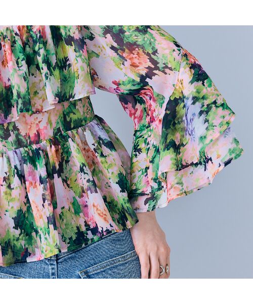 Rose Tiara / ローズティアラ シャツ・ブラウス | モザイクフラワープリントブラウス | 詳細5