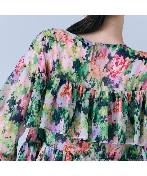 Rose Tiara / ローズティアラ シャツ・ブラウス | モザイクフラワープリントブラウス | 詳細6