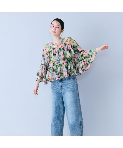 Rose Tiara / ローズティアラ シャツ・ブラウス | モザイクフラワープリントブラウス | 詳細7