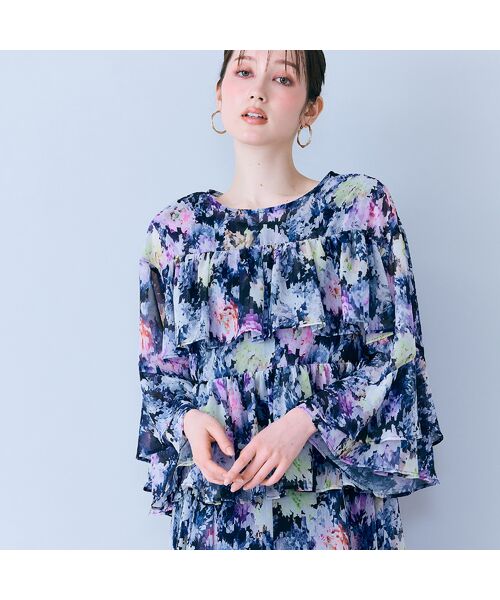 Rose Tiara / ローズティアラ シャツ・ブラウス | モザイクフラワープリントブラウス | 詳細11