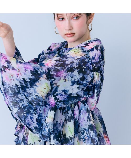 Rose Tiara / ローズティアラ シャツ・ブラウス | モザイクフラワープリントブラウス | 詳細12