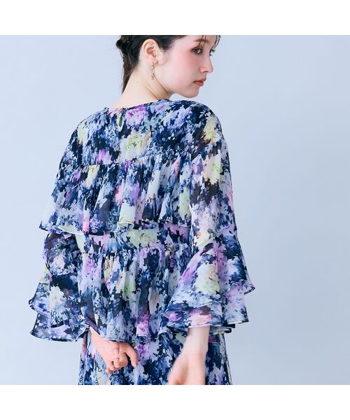 Rose Tiara / ローズティアラ シャツ・ブラウス | モザイクフラワープリントブラウス | 詳細13