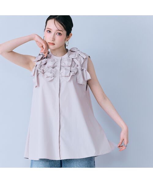 Rose Tiara / ローズティアラ シャツ・ブラウス | リボンノースリーブブラウス | 詳細1