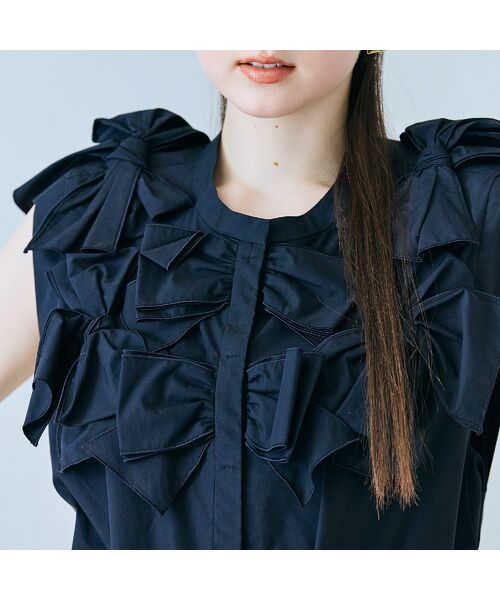 Rose Tiara / ローズティアラ シャツ・ブラウス | リボンノースリーブブラウス | 詳細9