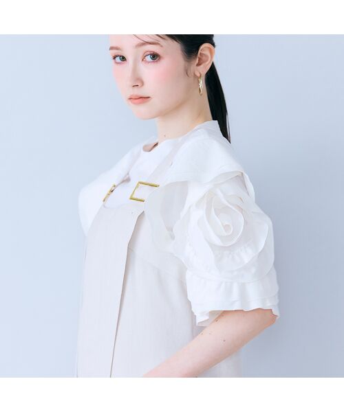 Rose Tiara / ローズティアラ シャツ・ブラウス | ローズスリーブブラウス（オフ）