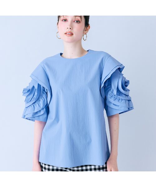 Rose Tiara / ローズティアラ シャツ・ブラウス | ローズスリーブブラウス（ブルー）