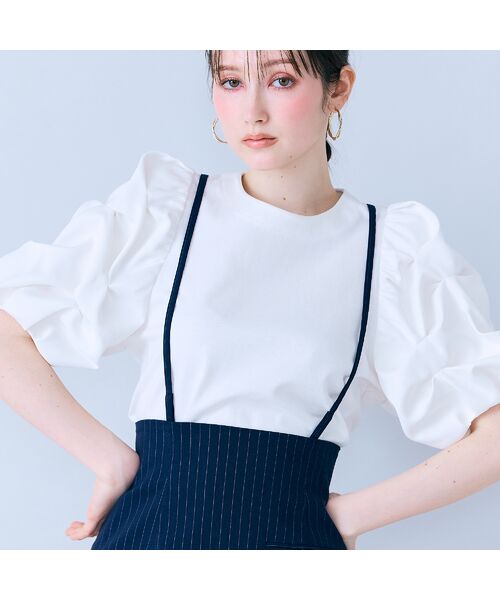 Rose Tiara / ローズティアラ ミニ・ひざ丈スカート | ショルダーストラップ付きタイトスカート | 詳細5