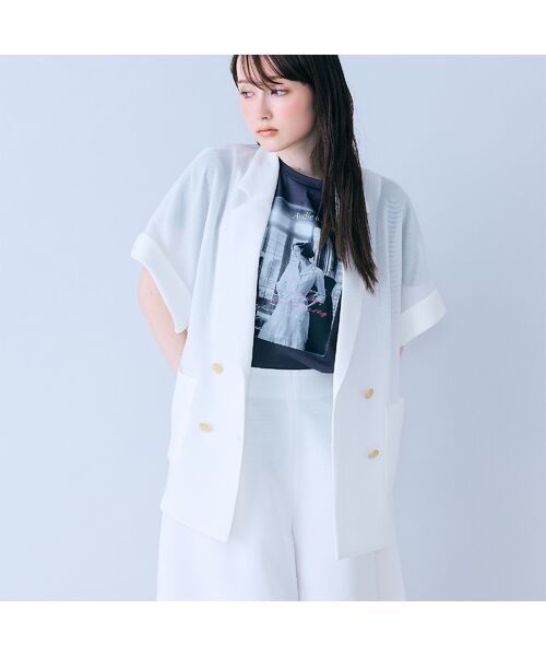 Rose Tiara / ローズティアラ テーラードジャケット | ハーフスリーブダブルシアージャケット | 詳細3