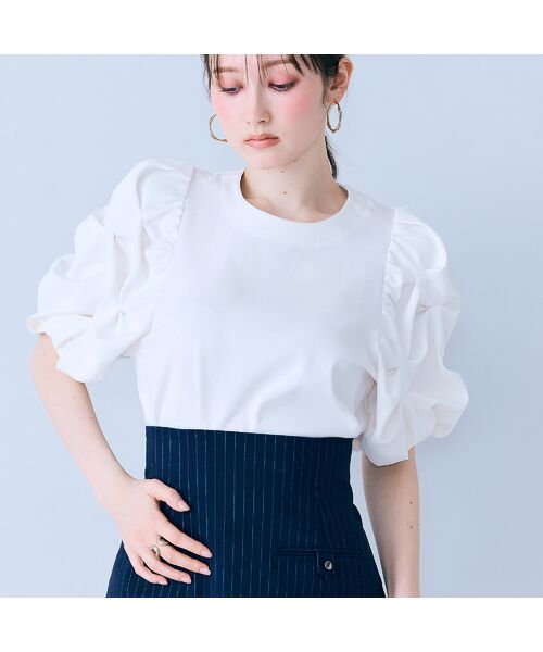 Rose Tiara / ローズティアラ カットソー | タックボリュームスリーブカットソー | 詳細1