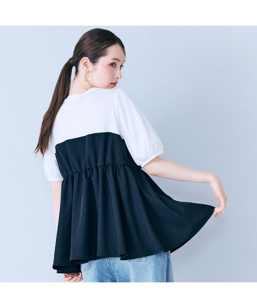 Rose Tiara / ローズティアラ カットソー | タックリボン異素材カットソー | 詳細2