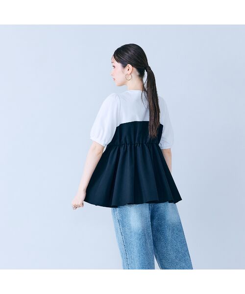 Rose Tiara / ローズティアラ カットソー | タックリボン異素材カットソー | 詳細4