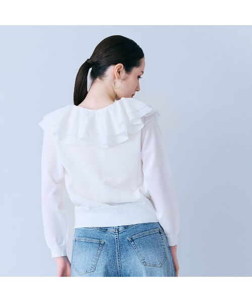 Rose Tiara / ローズティアラ ニット・セーター | ミルフィーユラッフルカラーカーディガン | 詳細3