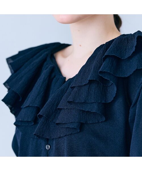 Rose Tiara / ローズティアラ ニット・セーター | ミルフィーユラッフルカラーカーディガン | 詳細7