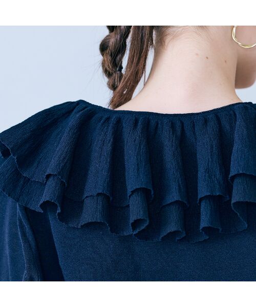 Rose Tiara / ローズティアラ ニット・セーター | ミルフィーユラッフルカラーカーディガン | 詳細8