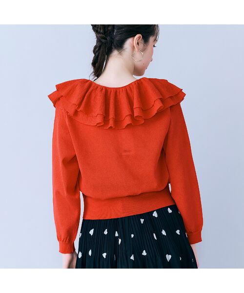 Rose Tiara / ローズティアラ ニット・セーター | ミルフィーユラッフルカラーカーディガン | 詳細11