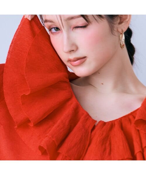 Rose Tiara / ローズティアラ ニット・セーター | ミルフィーユラッフルカラーカーディガン | 詳細12