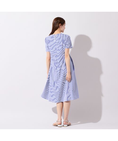 Rose Tiara / ローズティアラ ミニ丈・ひざ丈ワンピース | リボンベルト付きフラワー刺繍ストライプワンピース | 詳細3