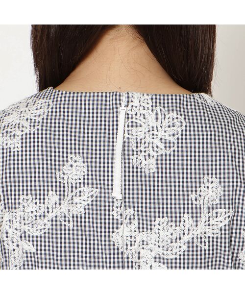 Rose Tiara / ローズティアラ ミニ丈・ひざ丈ワンピース | リボンベルト付きフラワー刺繍チェックワンピース | 詳細12