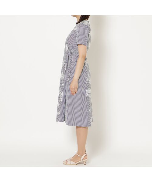 Rose Tiara / ローズティアラ ミニ丈・ひざ丈ワンピース | リボンベルト付きフラワー刺繍チェックワンピース | 詳細5