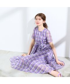 Rose Tiara / ローズティアラ ミニ丈・ひざ丈ワンピース | マドラスチェック風プリントワンピース