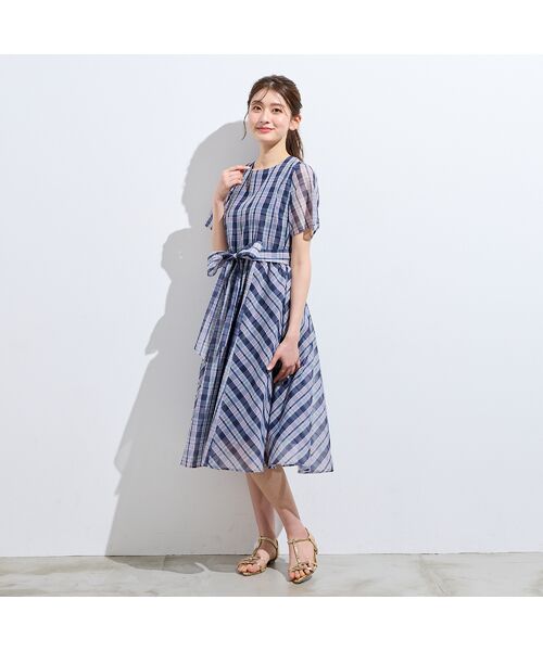 Rose Tiara / ローズティアラ ミニ丈・ひざ丈ワンピース | マドラスチェック風プリントワンピース | 詳細2