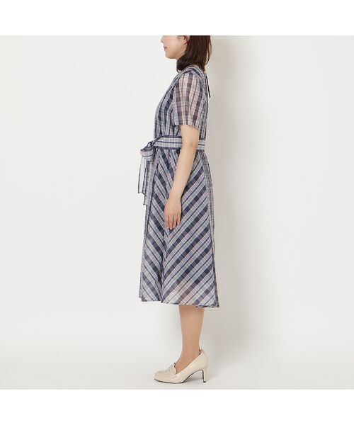 Rose Tiara / ローズティアラ ミニ丈・ひざ丈ワンピース | マドラスチェック風プリントワンピース | 詳細9