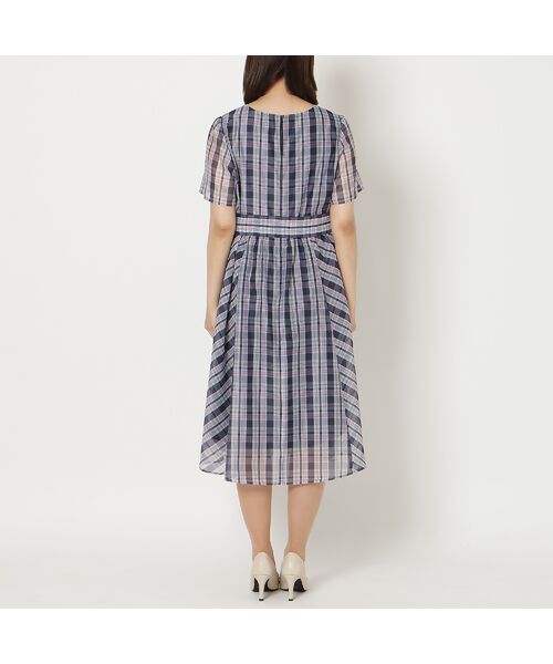 Rose Tiara / ローズティアラ ミニ丈・ひざ丈ワンピース | マドラスチェック風プリントワンピース | 詳細10