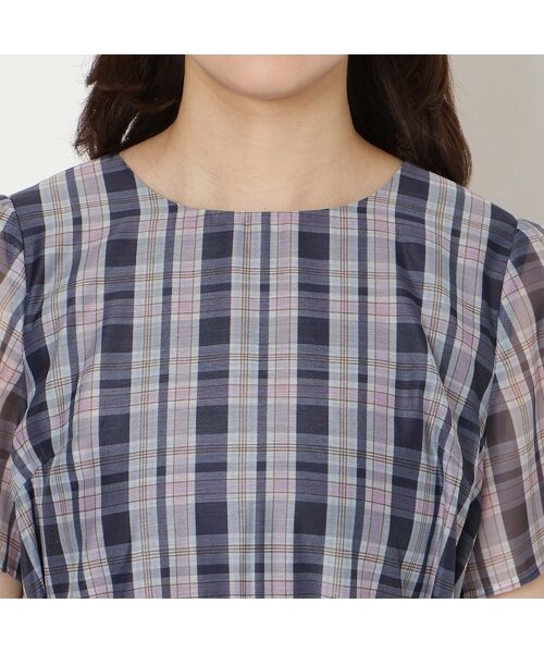 Rose Tiara / ローズティアラ ミニ丈・ひざ丈ワンピース | マドラスチェック風プリントワンピース | 詳細11