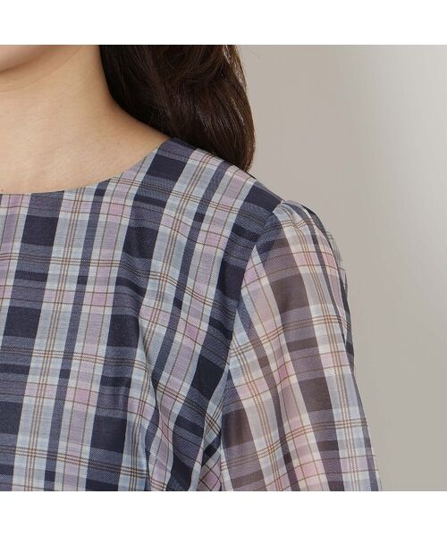 Rose Tiara / ローズティアラ ミニ丈・ひざ丈ワンピース | マドラスチェック風プリントワンピース | 詳細12