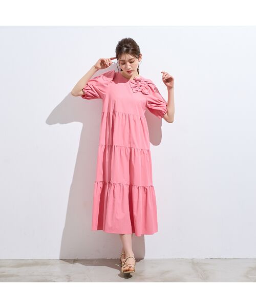 Rose Tiara / ローズティアラ ミニ丈・ひざ丈ワンピース | 【接触冷感/UVカット/遮熱】ティアードマキシワンピース | 詳細2