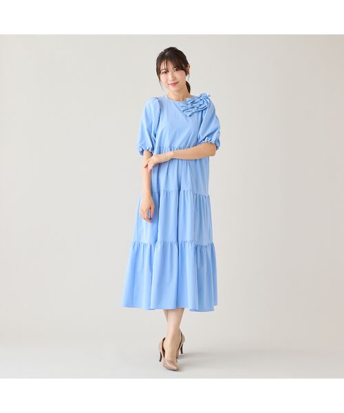 Rose Tiara / ローズティアラ ミニ丈・ひざ丈ワンピース | 【接触冷感/UVカット/遮熱】ティアードマキシワンピース | 詳細6