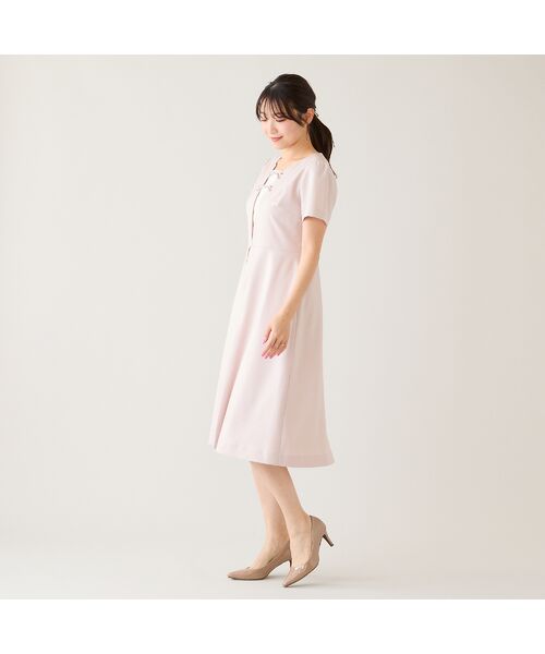 Rose Tiara / ローズティアラ ミニ丈・ひざ丈ワンピース | 【接触冷感/防シワ/イージーケア】フロントリボンワンピース | 詳細5