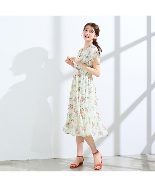 Rose Tiara / ローズティアラ ミニ丈・ひざ丈ワンピース | フラワープリントカシュクール風ワンピース | 詳細4