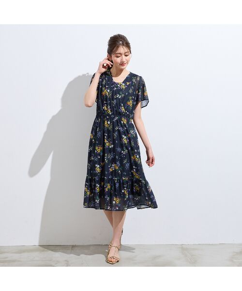 Rose Tiara / ローズティアラ ミニ丈・ひざ丈ワンピース | フラワープリントカシュクール風ワンピース | 詳細7