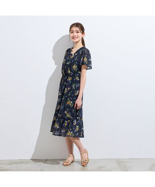 Rose Tiara / ローズティアラ ミニ丈・ひざ丈ワンピース | フラワープリントカシュクール風ワンピース | 詳細8