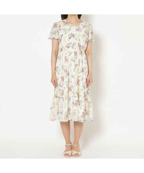 Rose Tiara / ローズティアラ ミニ丈・ひざ丈ワンピース | フラワープリントカシュクール風ワンピース | 詳細9