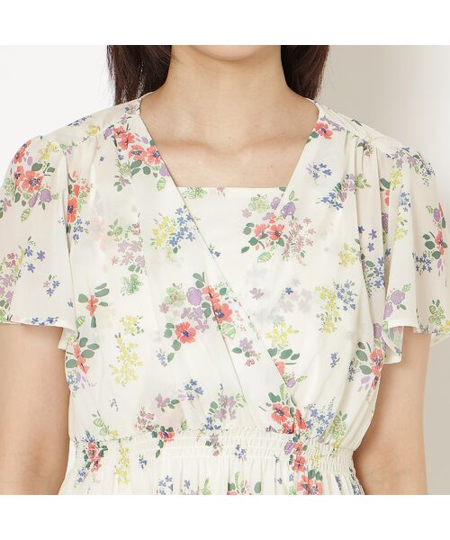 Rose Tiara / ローズティアラ ミニ丈・ひざ丈ワンピース | フラワープリントカシュクール風ワンピース | 詳細12