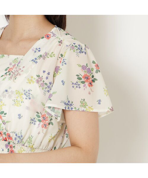 Rose Tiara / ローズティアラ ミニ丈・ひざ丈ワンピース | フラワープリントカシュクール風ワンピース | 詳細14