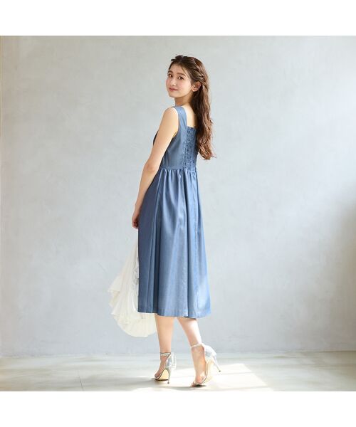 Rose Tiara / ローズティアラ ミニ丈・ひざ丈ワンピース | 【接触冷感】バックシャーリングジャンパースカート | 詳細3