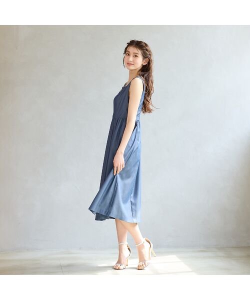 Rose Tiara / ローズティアラ ミニ丈・ひざ丈ワンピース | 【接触冷感】バックシャーリングジャンパースカート | 詳細4