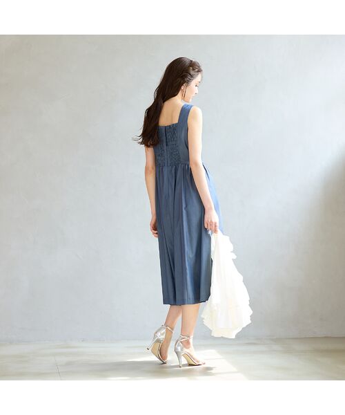 Rose Tiara / ローズティアラ ミニ丈・ひざ丈ワンピース | 【接触冷感】バックシャーリングジャンパースカート | 詳細5